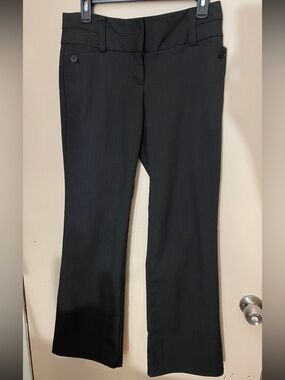 Black Pinstripe Boot-Cut Dress Pants